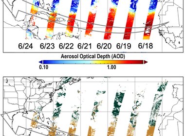 Read article: Giant Saharan Dust Cloud Moves Over the Atlantic as Seen by MISR